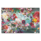 Multi Color Teal Blended Floral Tissue Pape