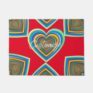 Multi-color Valentine Heart Thunder_Cove Doormat