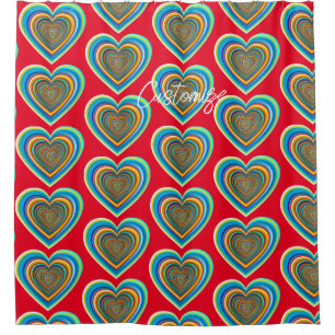 Multi-color Valentine Heart Thunder_Cove Shower Curtain