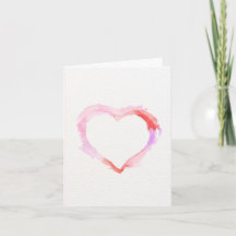 Multi-color Watercolor Heart Valentine's Day Card
