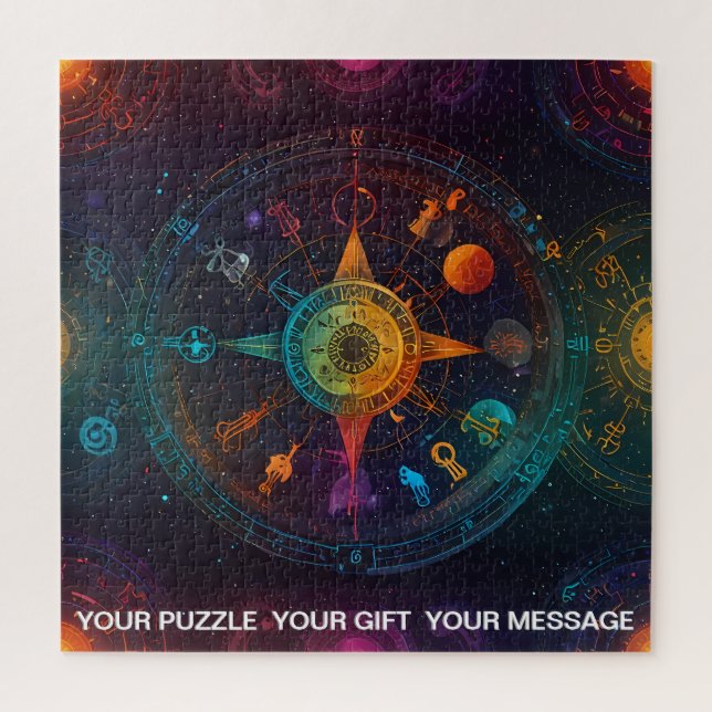 Multi Colored Abstract Celestial Zodiac  Jigsaw Puzzle (Vertical)