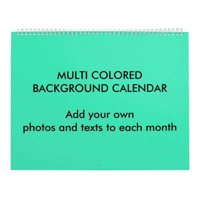MULTI COLORED BACKGROUND CALENDAR two sides (Cover)