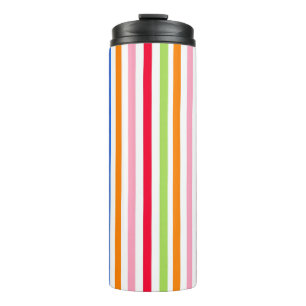 Multi Colored Candy Stripes Thermal Tumbler