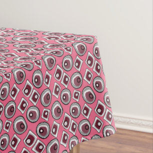 Multi-colored circles and rings retro sixties tablecloth