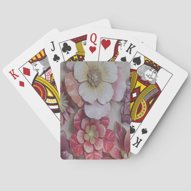 MULTI-COLORED FLOWERS PLAYING CARDS (Back)