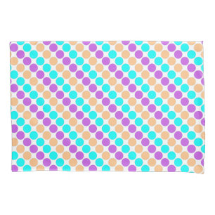 Multi colored large polka dots retro sixties pillowcase