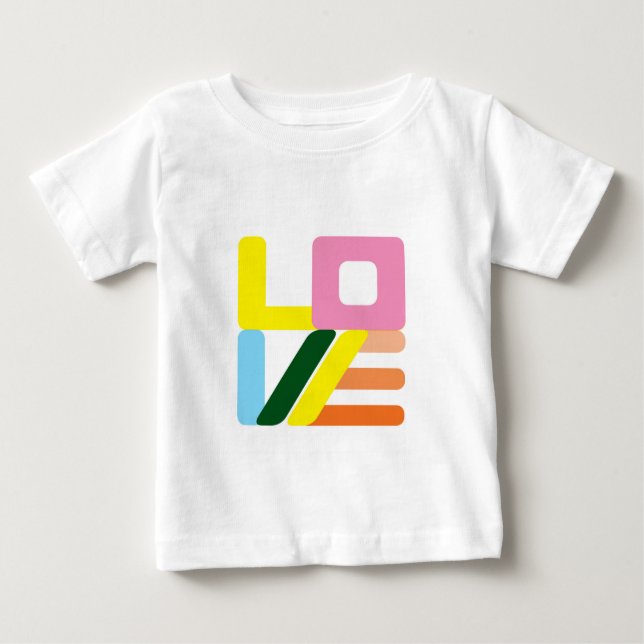 Multi-colored mod LOVE baby/toddler T-Shirt (Front)