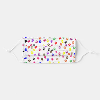 Multi-colored Pawprints Reusable Cloth Face Mask