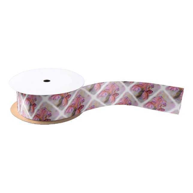 MULTI-COLORED PINK IRIS RIBBON SATIN RIBBON (Spool)