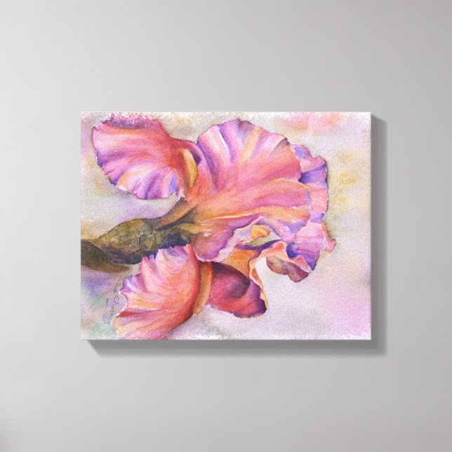 MULTI-COLORED PINK IRIS WRAPPED CANVAS PRINT (Front)