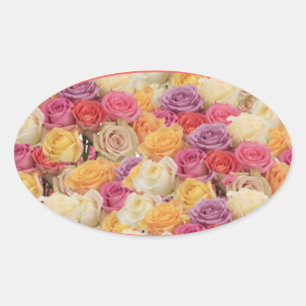 MULTI-COLORED ROSES ENVELOPE SEAL STICKERS