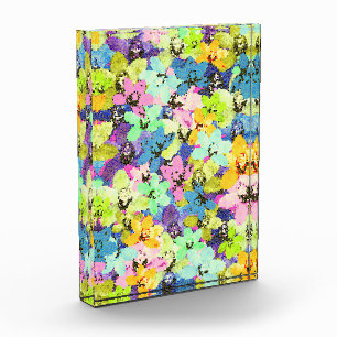 Multi Colored Stained Glass Orchids, Photo Block