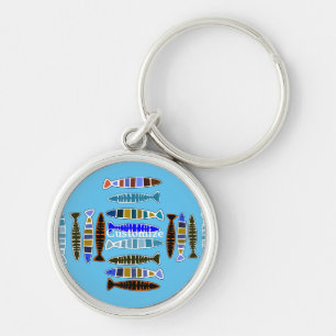 Multi-colored striped fish Thunder_Cove Key Ring