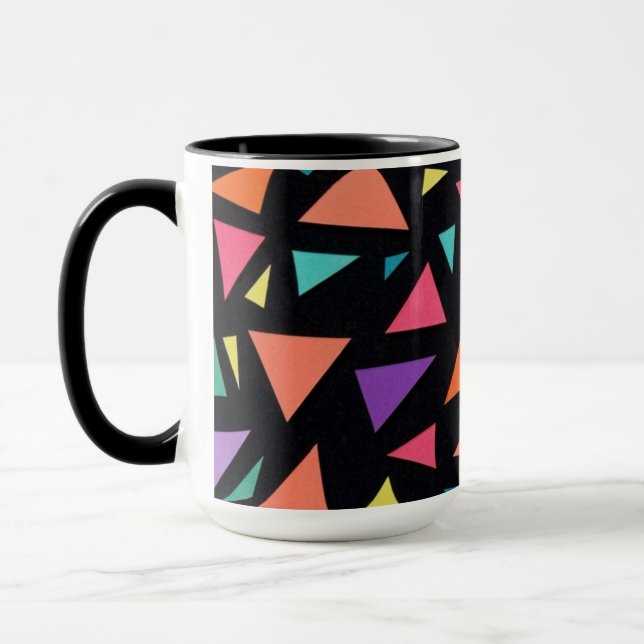 Multi-colored triangle geometric pattern mug (Left)