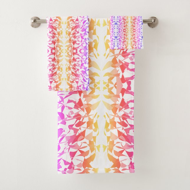 Multi Colour Abstract Bath Towel Set (Insitu)