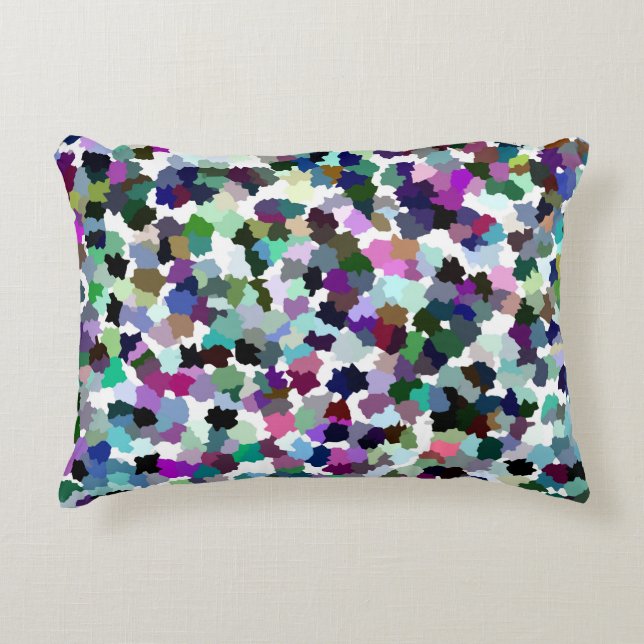 Multi-Colour Abstract Crystal Pattern Decorative Cushion (Front)