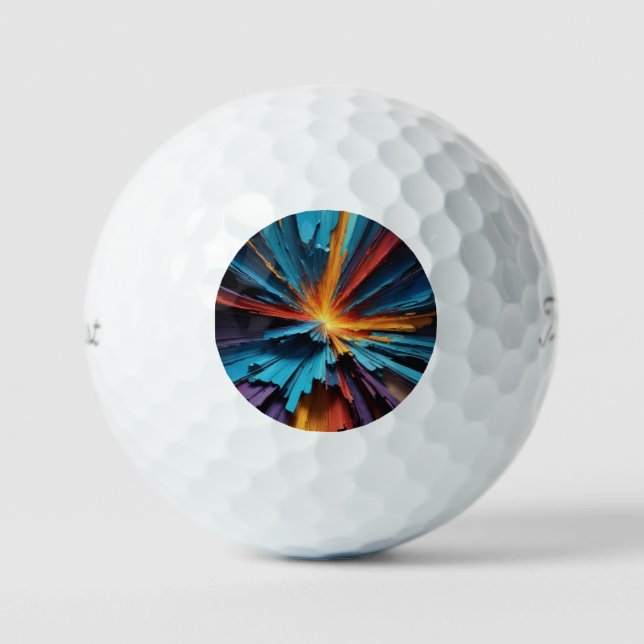 Multi Colour Abstract Golf Balls (Front)