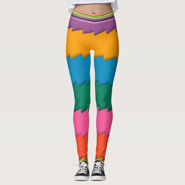 Multi-Colour Abstract Leggings (Front)