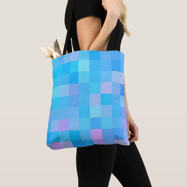 Multi-Colour Abstract Mosaic Pattern Tote Bag (Close Up)