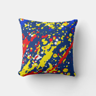 Multi-Colour Abstract Paint Splat Cushion