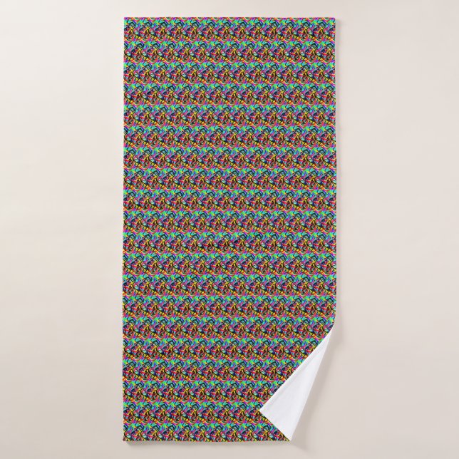 Multi-Colour Abstract Pattern Bath Towel (Bath Towel)