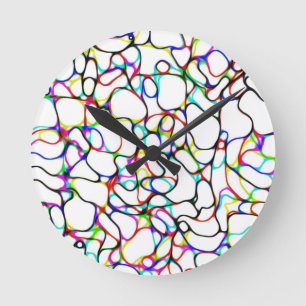 Multi-Colour Abstract Pattern Round Clock