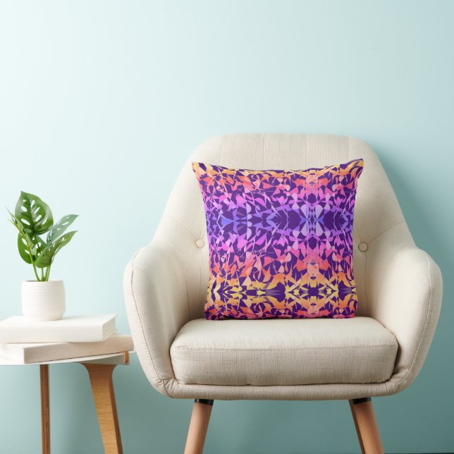 Multi Colour Abstract Throw Pillow (Chair)