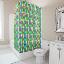 Multi-colour Balls Sea Green Shower Curtain