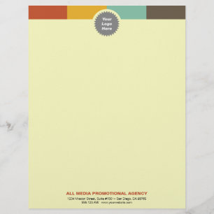 Multi colour bar custom circle logo professional personalized letterhead