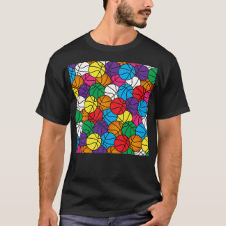 Multi Colour Basketballs - Basketball T-Shirt