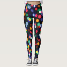 Multi Colour Bokeh ChristmasLights Pattern Legging