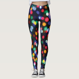 Multi Colour Bokeh ChristmasLights Pattern Legging