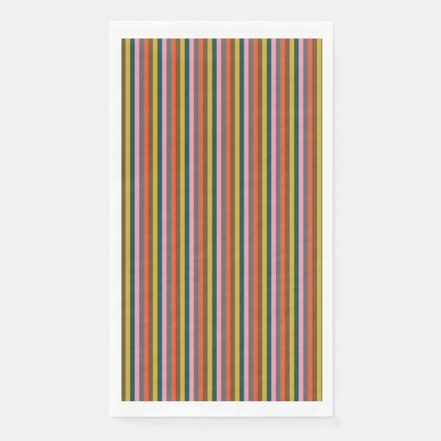 Multi-colour Bold Striped Party Napkin (Front)