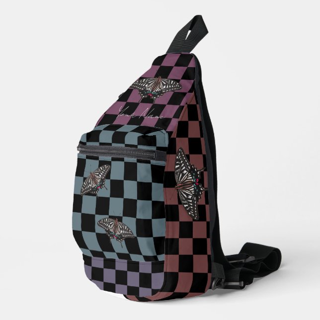 Multi-Colour Chequered Backpack w/ Name HAMbyWG (Right Corner)