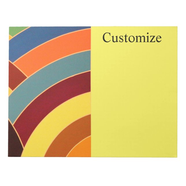 multi-colour chic modern curved chevrons notepad (Front)