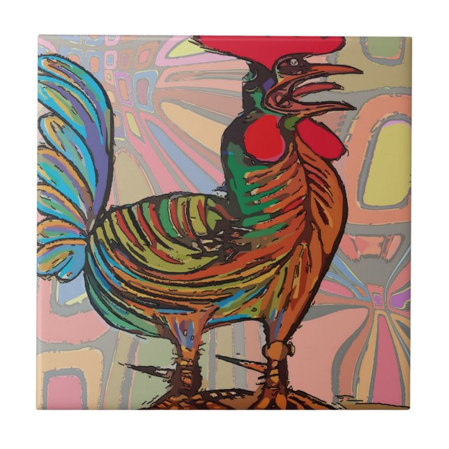 Multi Colour Chicken Tile (Front)