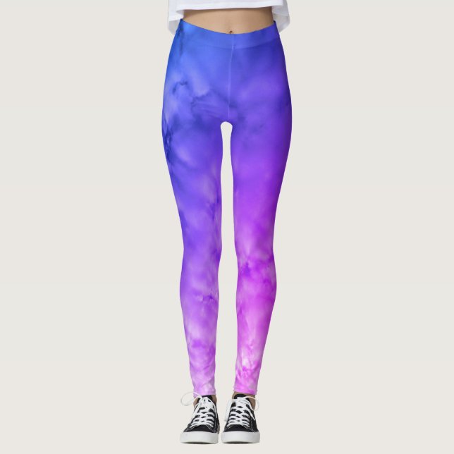Multi Colour Clouds Leggings (Front)