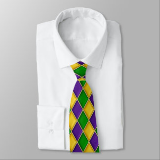 Multi Colour Diamond Pattern Mardi Gras Tie