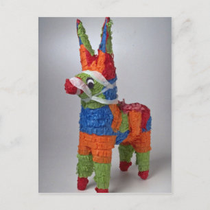 Multi Colour Donkey pinata for parties Postcard