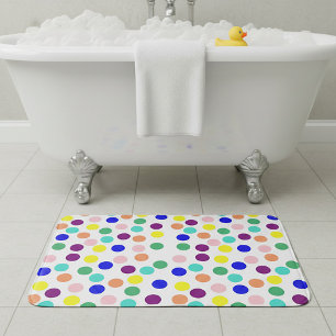 Multi colour dots bath mat