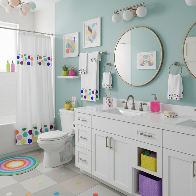 Multi colour dots bath towel set (Creator Uploaded)