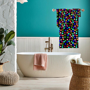 Multi colour dots bath towel set