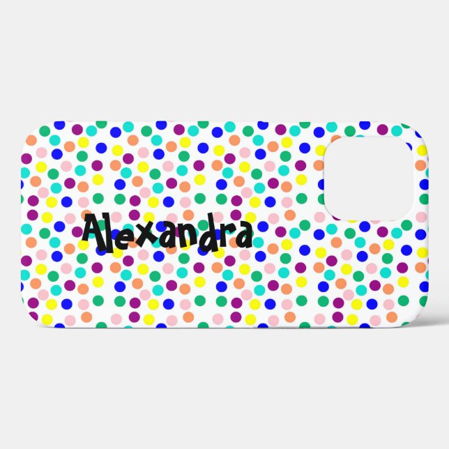 Multi colour dots personalised Case-Mate iPhone case (Back (Horizontal))