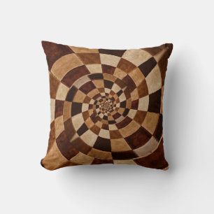Multi-Colour Earth Tone Spirals Cushion