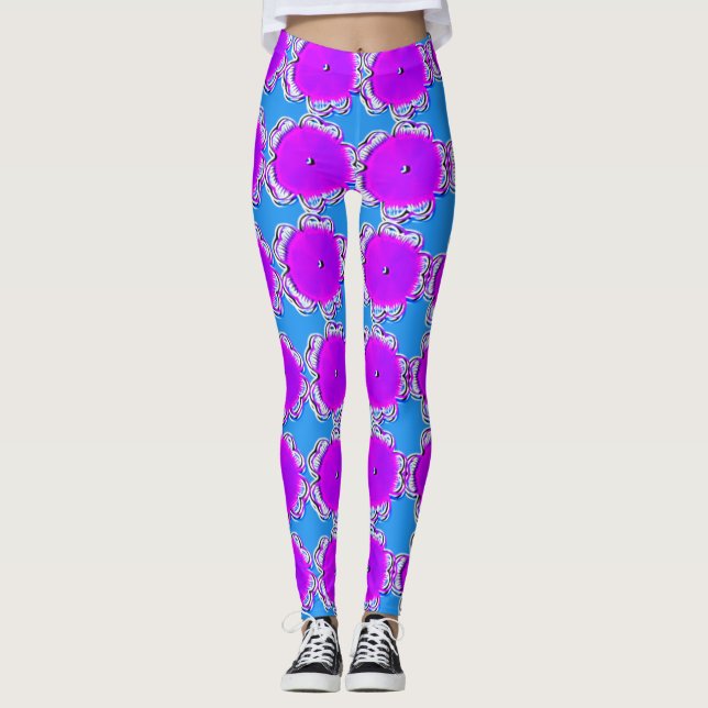 Multi-Colour Floral Design women leggings (Front)