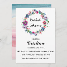 Multi-Colour Floral Wreath Invitation