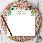 Multi Colour Flowers From the Desk of Personalised Notepad<br><div class="desc">This pretty notepad features modern multi colour flowers and your personalisation.  Use the template form to add your text.</div>