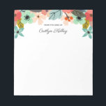 Multi Colour Flowers From the Desk of Personalised Notepad<br><div class="desc">This pretty notepad features modern multi colour flowers and your personalisation.  Use the template form to add your text.</div>