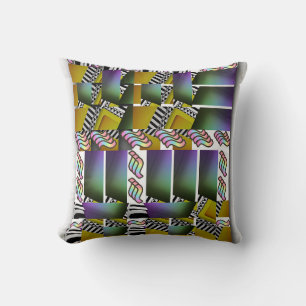 Multi Colour Geometric Decorator  Cushion