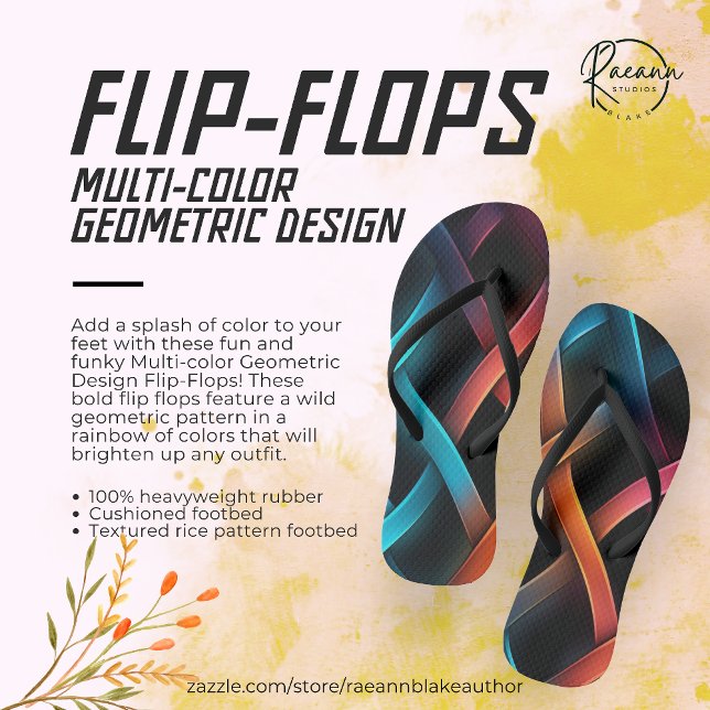 Multi-colour Geometric Design Flip Flops (Creator Uploaded)